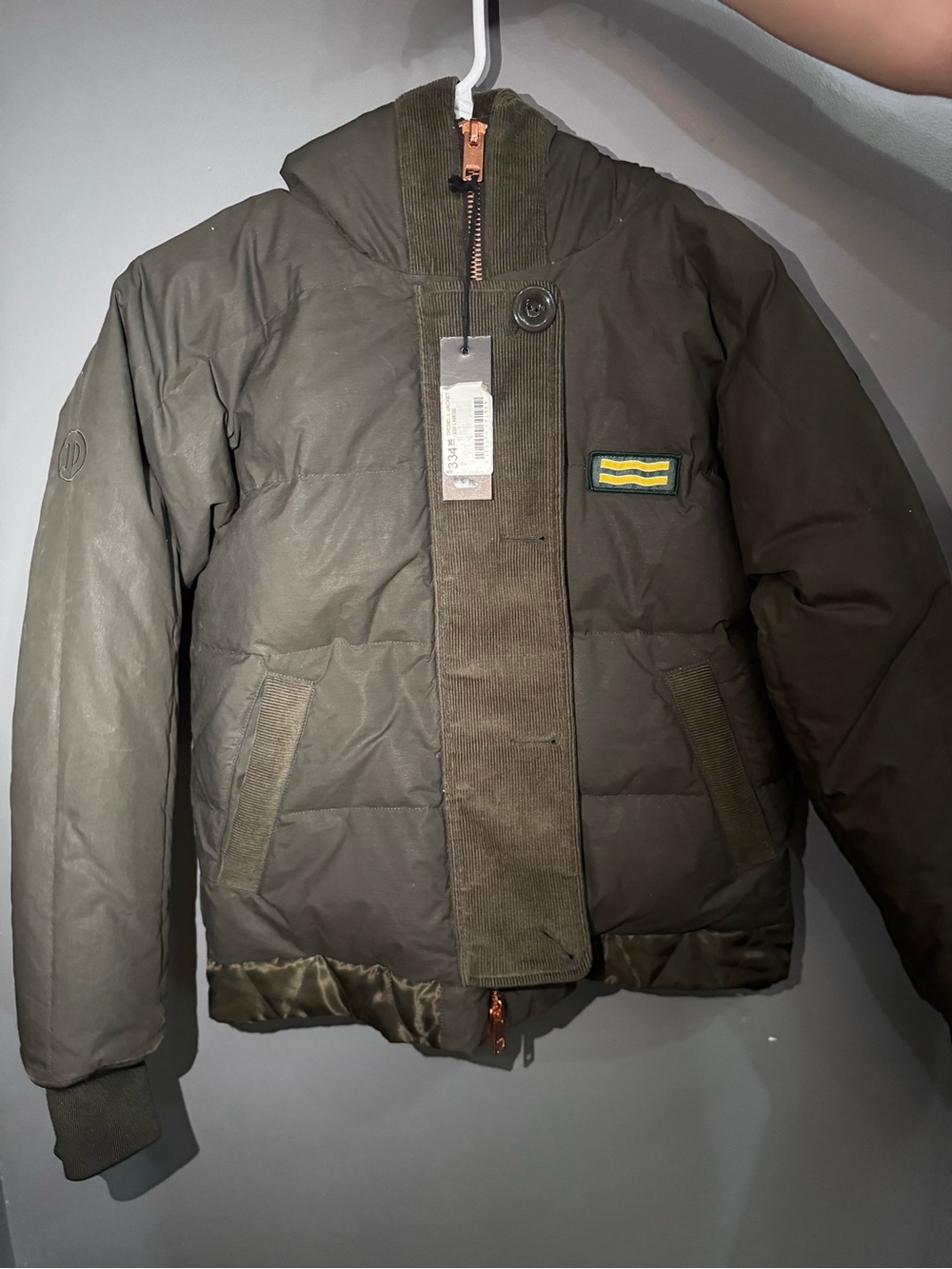DIESEL Olive Green Quilted Bomber Jacket